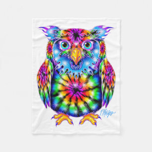 Tie Dye Owl Blanket Fleece Deken