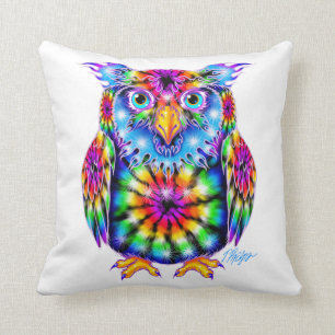 Tie Dye Owl Pillow Kussen