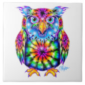 Tie Dye Owl Tile Tegeltje (Voorkant)