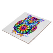 Tie Dye Owl Tile Tegeltje (Zijkant)