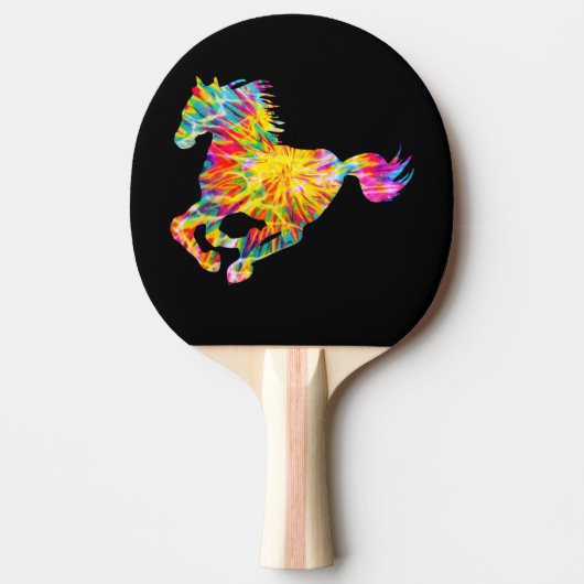 TIE DYE PAARD TAFELTENNISBATJE (Voorkant)