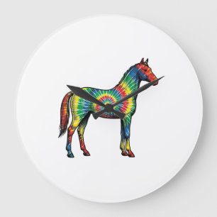 Tie Dye Paard Vintage Gravure Vector Kunst Grote Klok