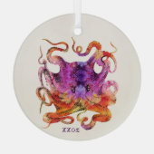 TIE DYE PAARS EN PINK OCTOPUS CHRISTMAS ORNAMENT (Achterkant)
