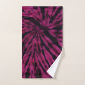 Tie-Dye Paars Roze Zwart Hippie Retro Patroon Bad Handdoek (Handdoek)