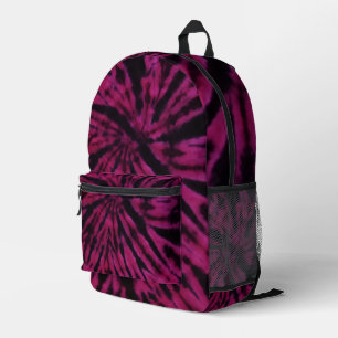 Tie-Dye Paars Roze Zwart Hippie Retro Patroon Bedrukte Rugzak