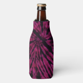Tie-Dye Paars Roze Zwart Hippie Retro Patroon  Flesjeskoeler