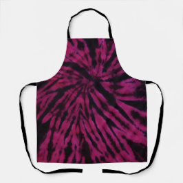 Tie-Dye Paars Roze Zwart Hippie Retro Patroon  Schort