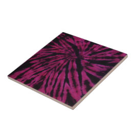 Tie-Dye Paars Roze Zwart Hippie Retro Patroon  Tegeltje