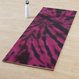 Tie-Dye Paars Roze Zwart Hippie Retro Patroon Yogamat