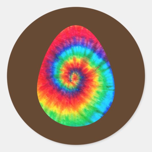 Tie Dye Paasmandje Bunny Happy Paasdag Ronde Sticker (Voorkant)