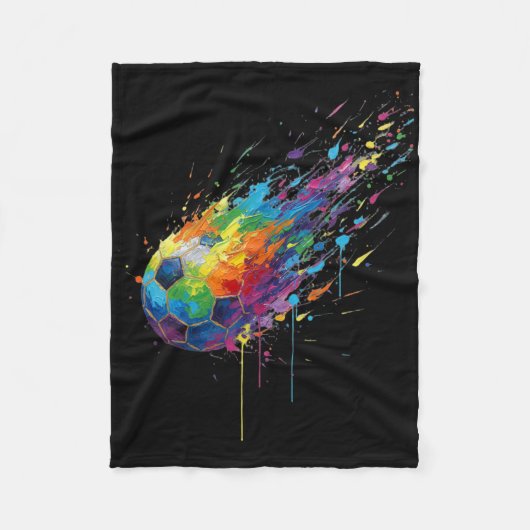 Tie-dye Paint Splats Soccer Footbyll Player Fans E Fleece Deken (Voorkant)