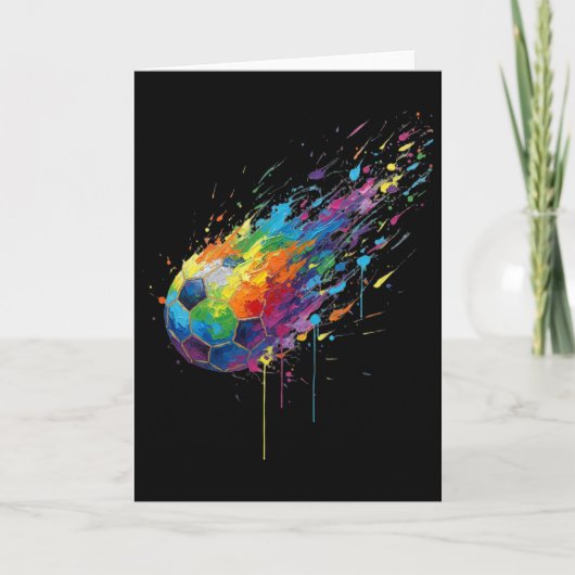 Tie-dye Paint Splats Soccer Footbyll Player Fans E Kaart (Voorkant)
