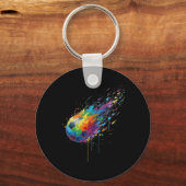 Tie-dye Paint Splats Soccer Footbyll Player Fans E Sleutelhanger (Voorkant)