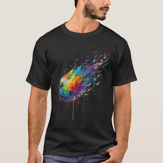 Tie-dye Paint Splats Soccer Footbyll Player Fans E T-shirt (Voorkant)