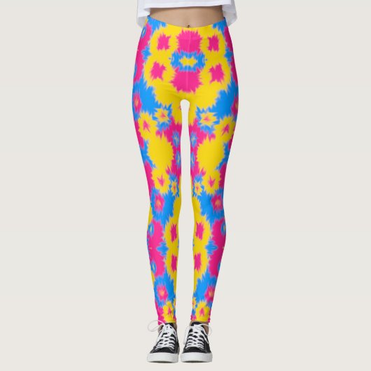Tie Dye Panseksuele Pride Broek Leggings (Voorkant)