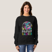 Tie Dye Papawsaurus Dinosaur Daddy Saurus Familie  Trui (Voorkant volledig)