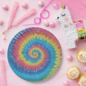 Tie Dye Paper-Borden Papieren Bordje (Feest)