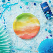 Tie Dye Papieren Bordje (Feest)