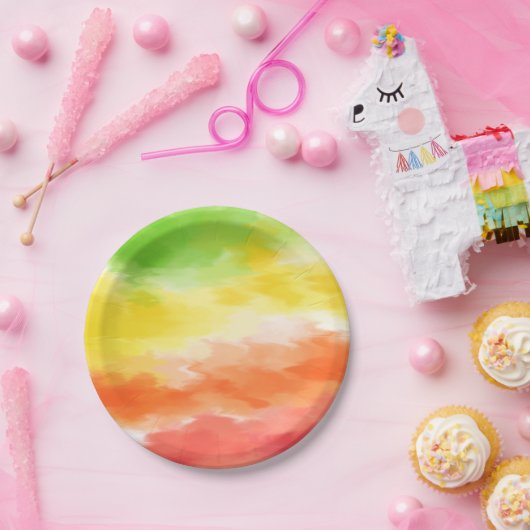 Tie Dye Papieren Bordje (Feest)