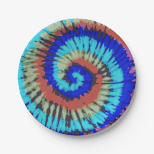 Tie dye papieren bordje
