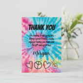 Tie Dye Party Dank je kaart (Staand voorkant)