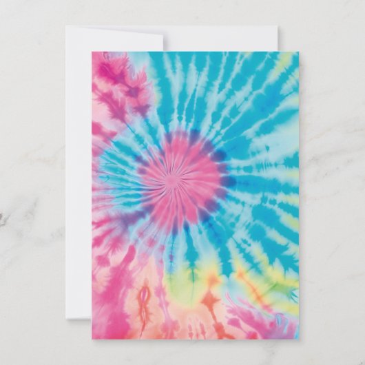 Tie Dye Party Dank je kaart (Achterkant)