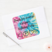 Tie Dye Party Favorieten Vierkante Sticker (Envelop)