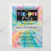 Tie Dye Party Hippie Rainbow Verjaardag uitnodigin Kaart (Voorkant)