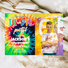 Tie Dye Party Hippy Bright Colors Boy Birthday Kaart