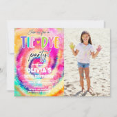 Tie Dye Party Hippy Bright Colors Girl Birthday Kaart (Voorkant)