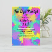 Tie Dye Party Invitation Hippy Tie Dye Kaart (Staand voorkant)