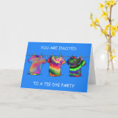 Tie Dye Party Invitation Kaart (Gele Bloem)