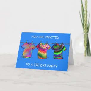 Tie Dye Party Invitation Kaart