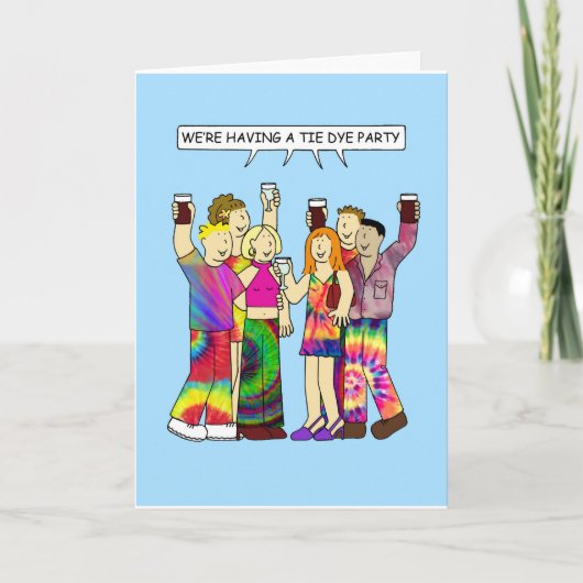 Tie Dye Party Invitation Kaart (Voorkant)
