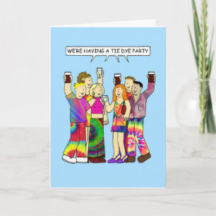 Tie Dye Party Invitation Kaart