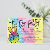 Tie Dye Party Invitation Kaart (Staand voorkant)