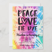 Tie Dye Party Invitation | Tie Dye Birthday Kaart (Voorkant)