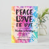Tie Dye Party Invitation | Tie Dye Birthday Kaart (Staand voorkant)
