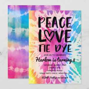 Tie Dye Party Invitation   Tie Dye Birthday Kaart