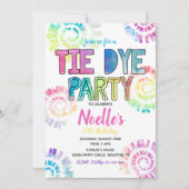 Tie Dye Party Invitation | Tie Dye Birthday Kaart (Voorkant)