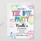Tie Dye Party Invitation | Tie Dye Birthday Kaart (Voorkant)