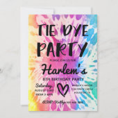 Tie Dye Party Invitation | Tie Dye Birthday Kaart (Voorkant)