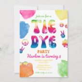 Tie Dye Party Invitation | Tie Dye Birthday Kaart (Voorkant)