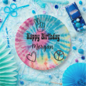 Tie Dye Party Papieren Bordje (Feest)