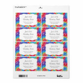 Tie Dye Party Water Bottle Favor - pas het aan! Etiket (Full Sheet)