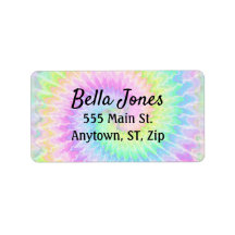 Tie Dye Pastel Adres Label