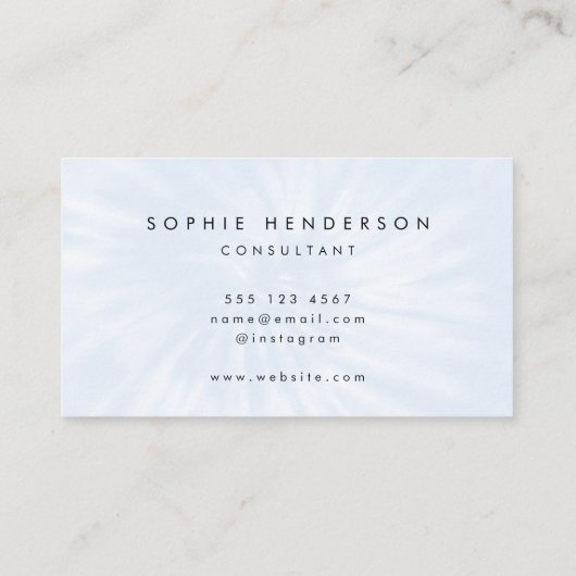 Tie Dye | Pastel Blue Modern Boho Hippie Visitekaartje (Achterkant)