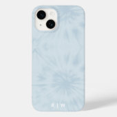 Tie Dye | Pastel Blue Modern Stylish Monogram Case-Mate iPhone Case (Achterkant)