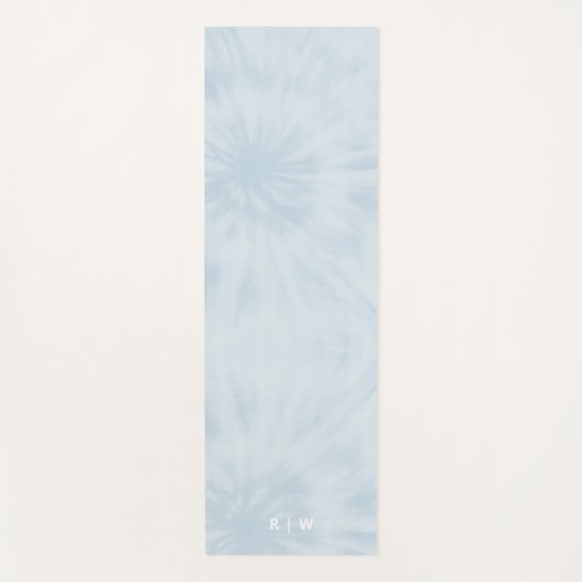 Tie Dye | Pastel Blue Modern Stylish Monogram Yogamat (Voorkant)