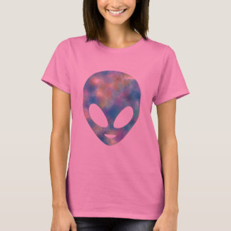 Tie Dye Pastel die Alien Head glimlacht T-shirt